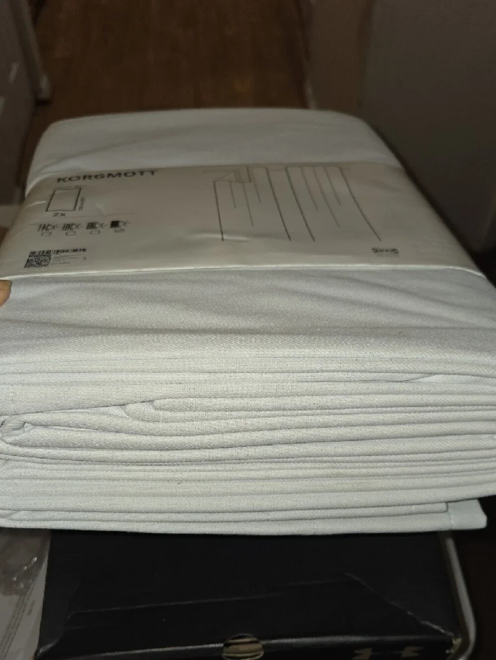 IKEA KORGMOTT White Curtain Panel Set (1 Pair)